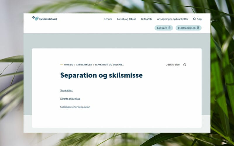 Separation og skilsmisse