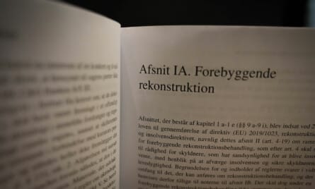 gennemførelse forebyggende rekonstruktion