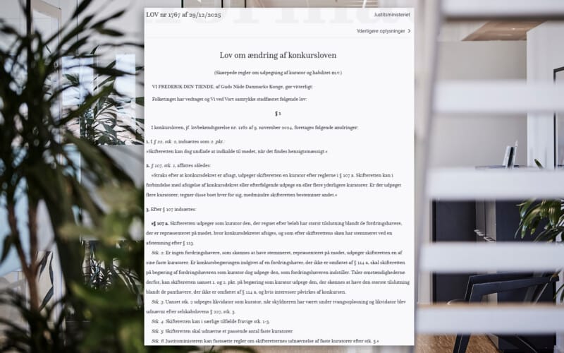 Skærpede regler for udpegning af kurator og habilitet i konkurssager